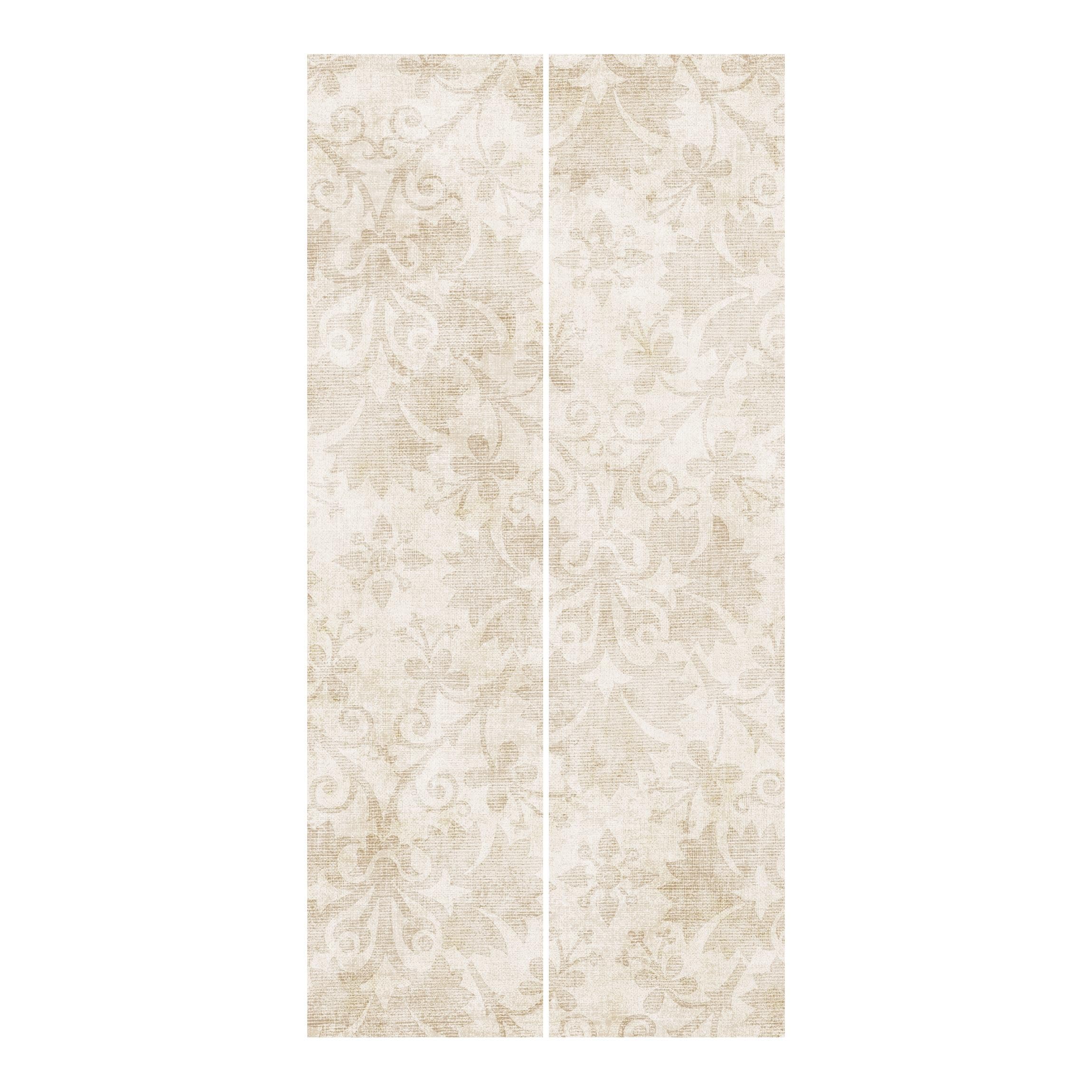 Schiebegardine halbtransparent 60er Paneel Klett Muster Textil lichtdurchlässig - Motiv Vintage Flächenvorhang Wohnzimmer Schlafzimmer 1045 (120x250 cm - 2er Set)
