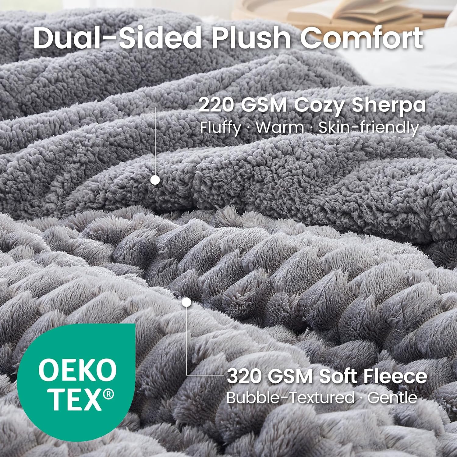 Sherpa Fleece Weighted Blanket for Adults, Queen 60"x80" 15lbs