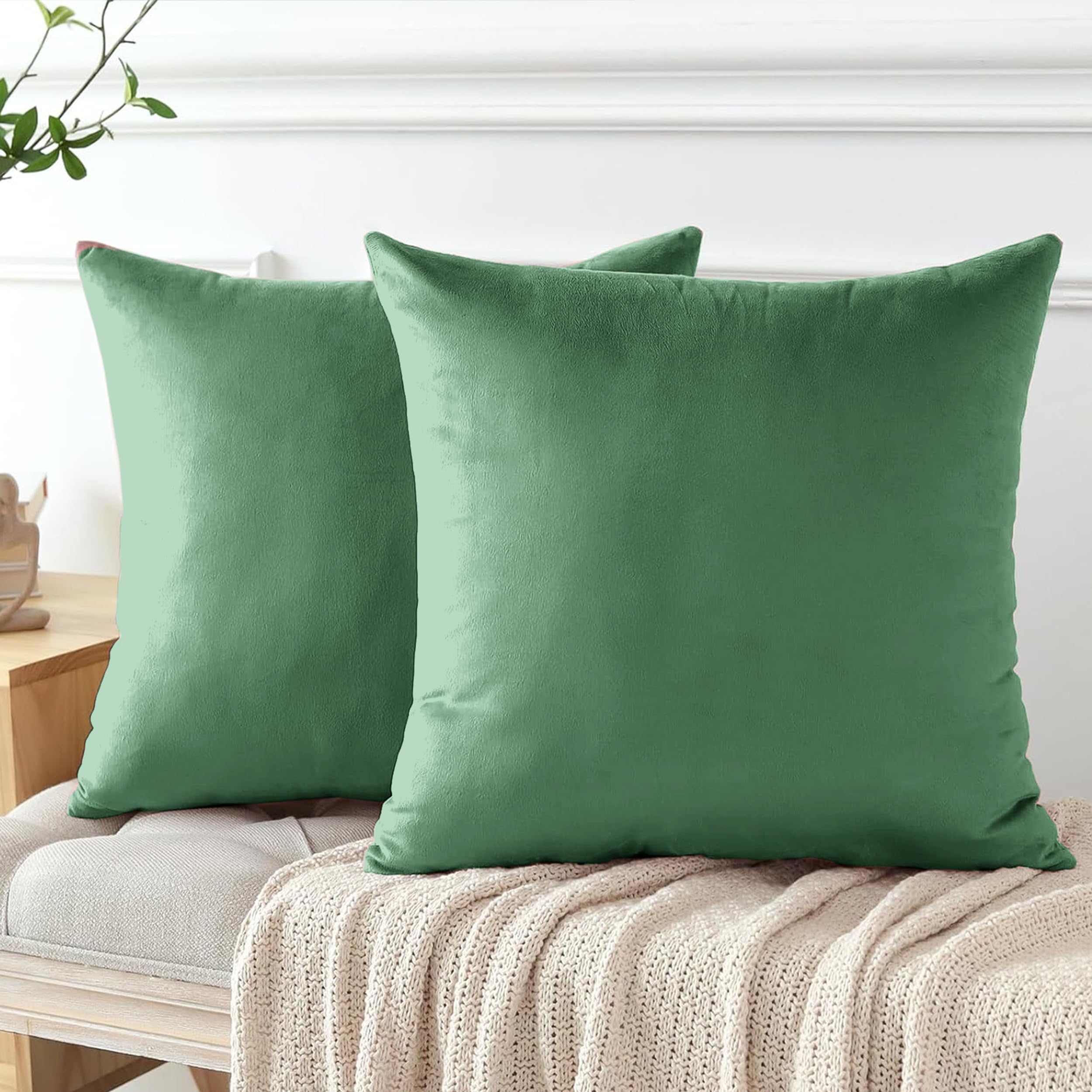 My Home Store Mint Green Velvet Cushion Covers 45 X Desertcart