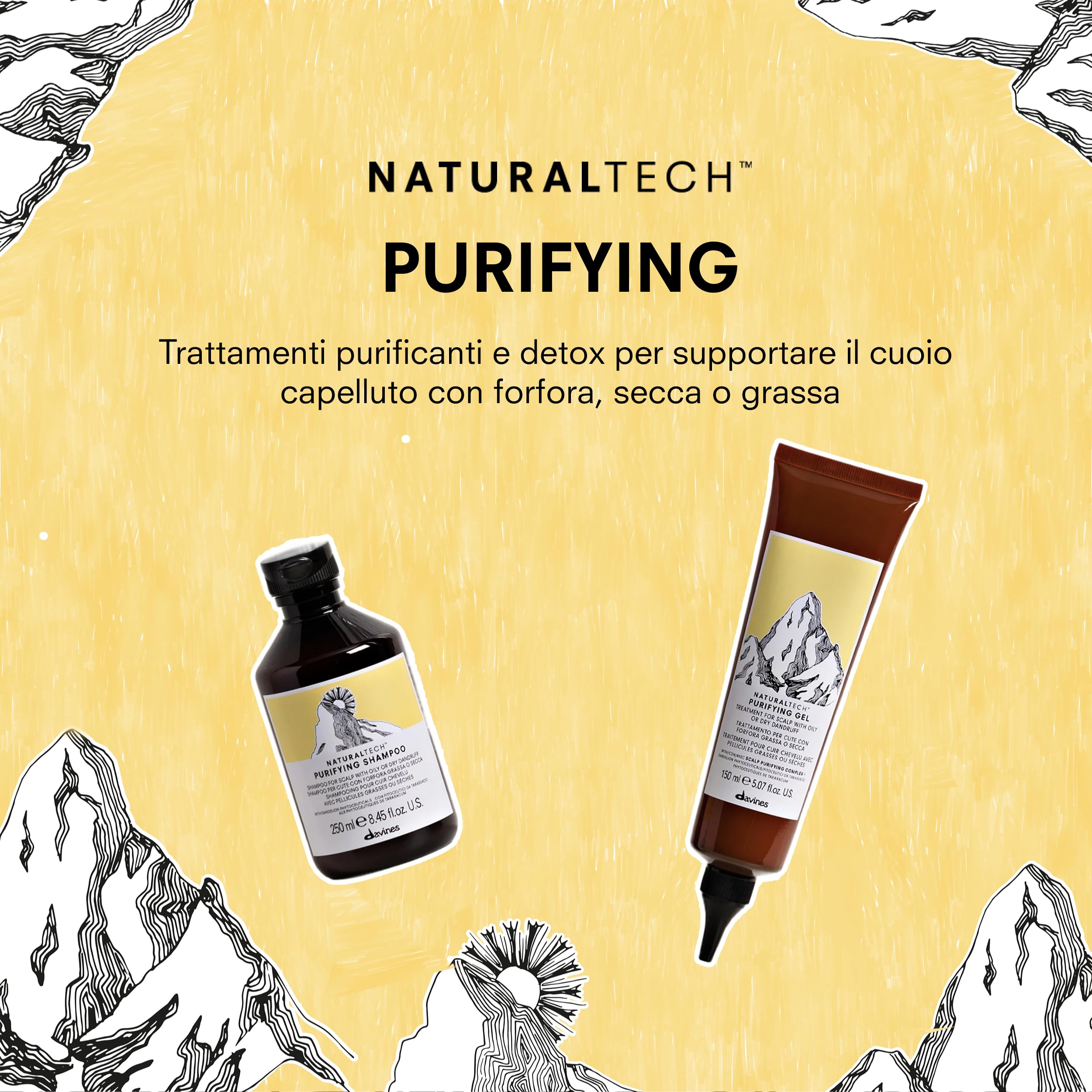 Davines PURIFYING Gel - Trattamento purificante per cute con forfora - Gel per contrastare la forfora secca e grassa - 150 ml