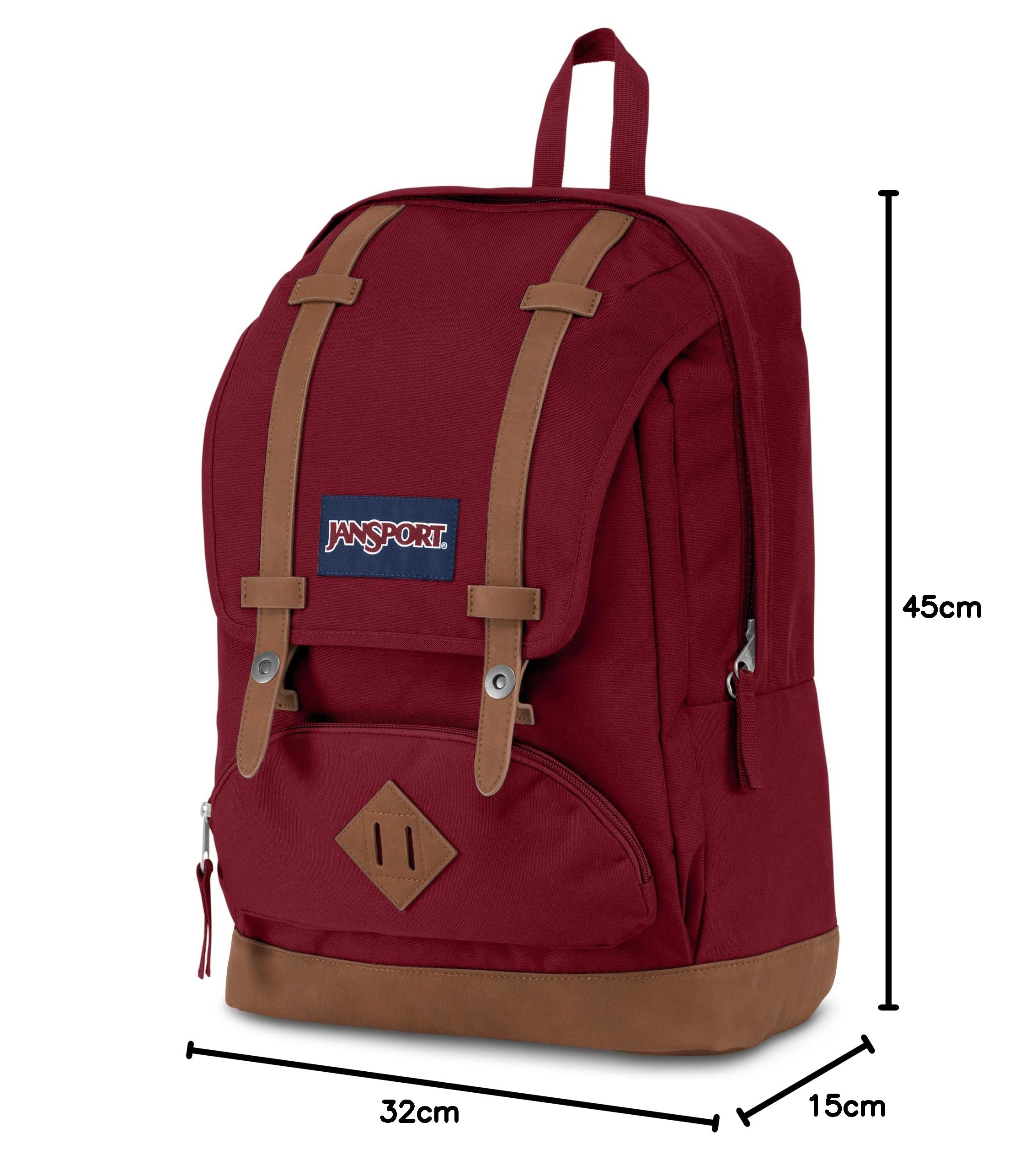 JanSport CORTLANDT Duży plecak, komora na laptopa 15 inch, Russet Red (Czerwony)
