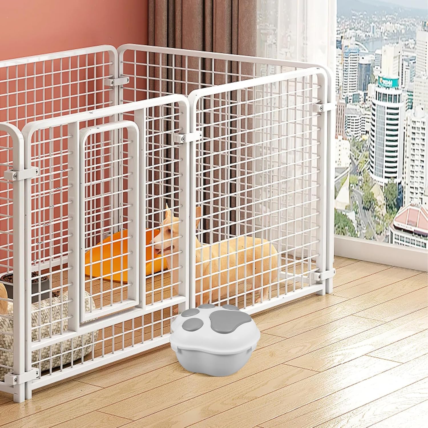 Airtight Large Pet Food Storage Container with Lid and Scoop Gray Dog and Cat Food Organizer Bin for Home Use