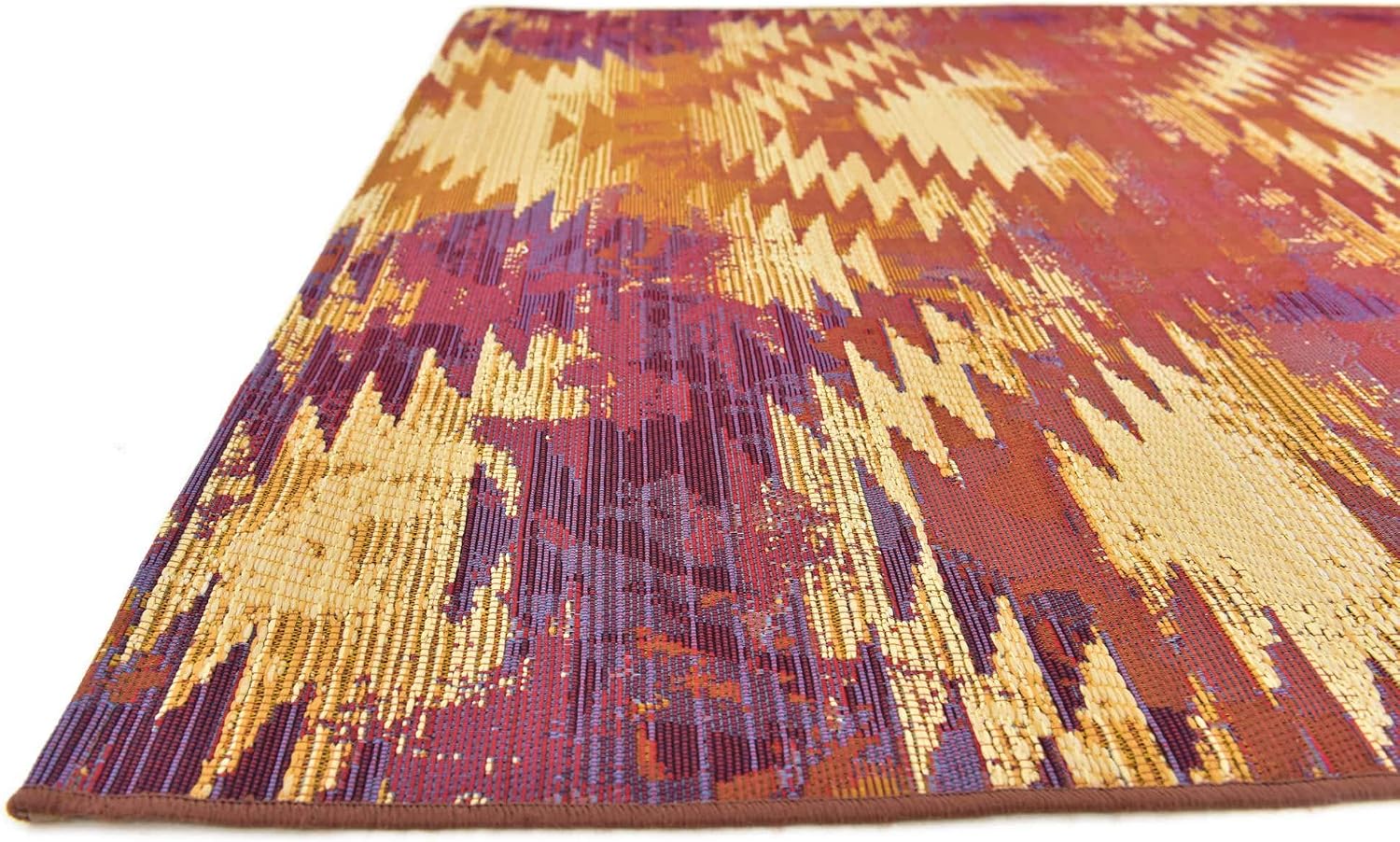 Unique Loom Outdoor Modern Collection Area Rug - Aztec (4' 1" x 6' 1" Rectangle, Red/ Cream)