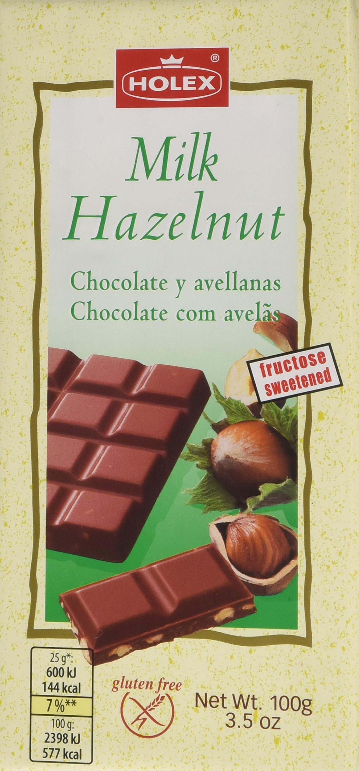Holex Milk Hazelnut Chocolate Bar 100 g (Pack of 5)