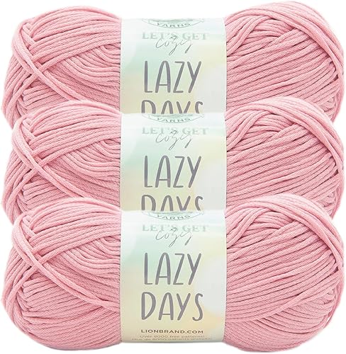 Lion Brand Yarn Lazy Days - Ovillo de lana (3 unidades)