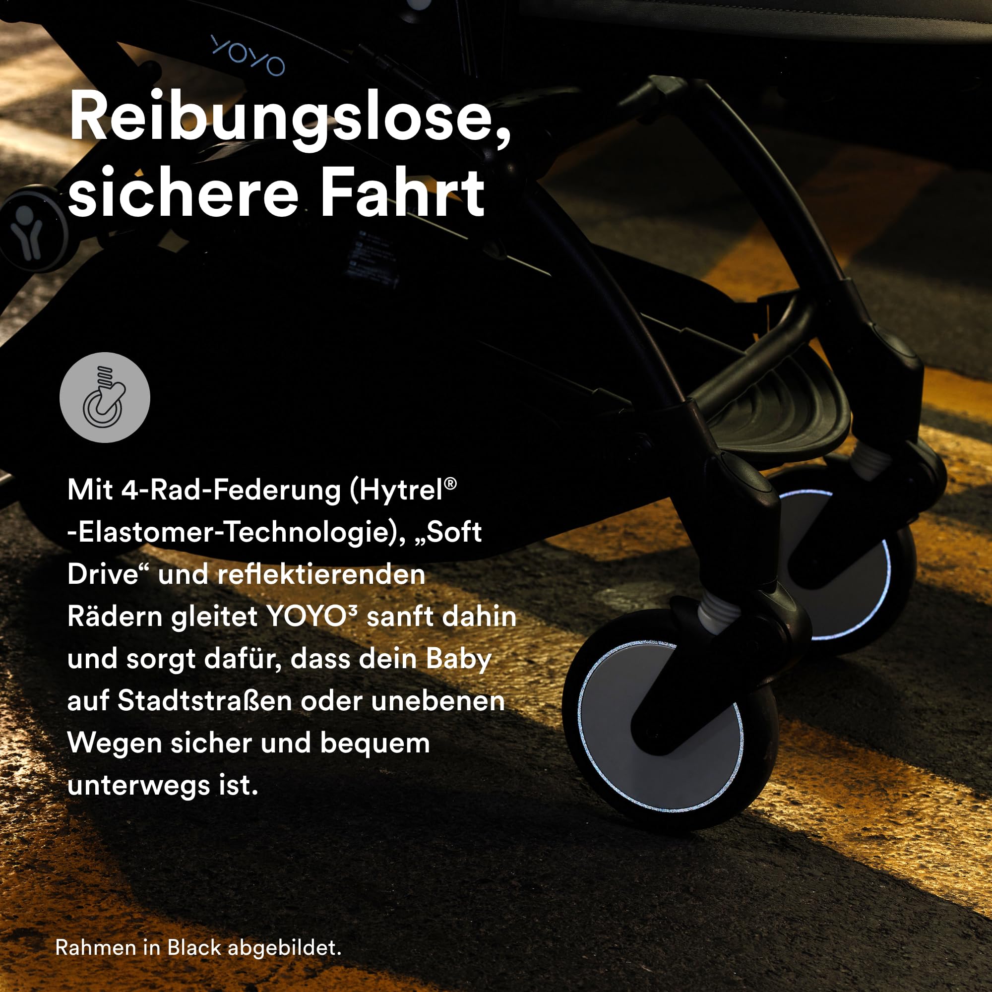 Stokke YOYO3 Kinderwagen ab 6 Monaten - Inklusive weißem Rahmen, Taupe Sitzkissen + Verdeck - Blitzschnell ein- und ausklappbar - Leicht & kompakt - Handgepäck-kompatibel