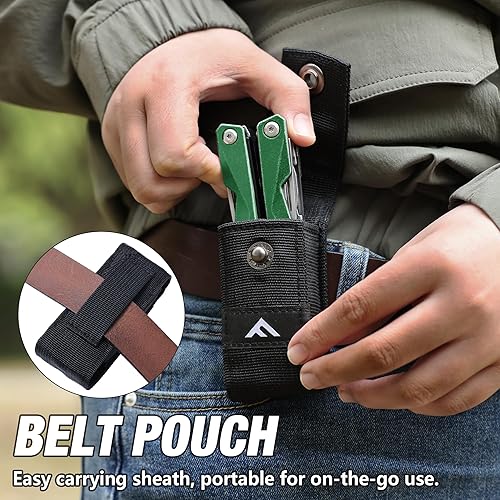 Miniatura 4 de FLISSA Multiherramienta, multiherramienta de acero inoxidable 16 en 1, multiherramienta EDC con cuchillo de bolsillo, destornillador, alicates,