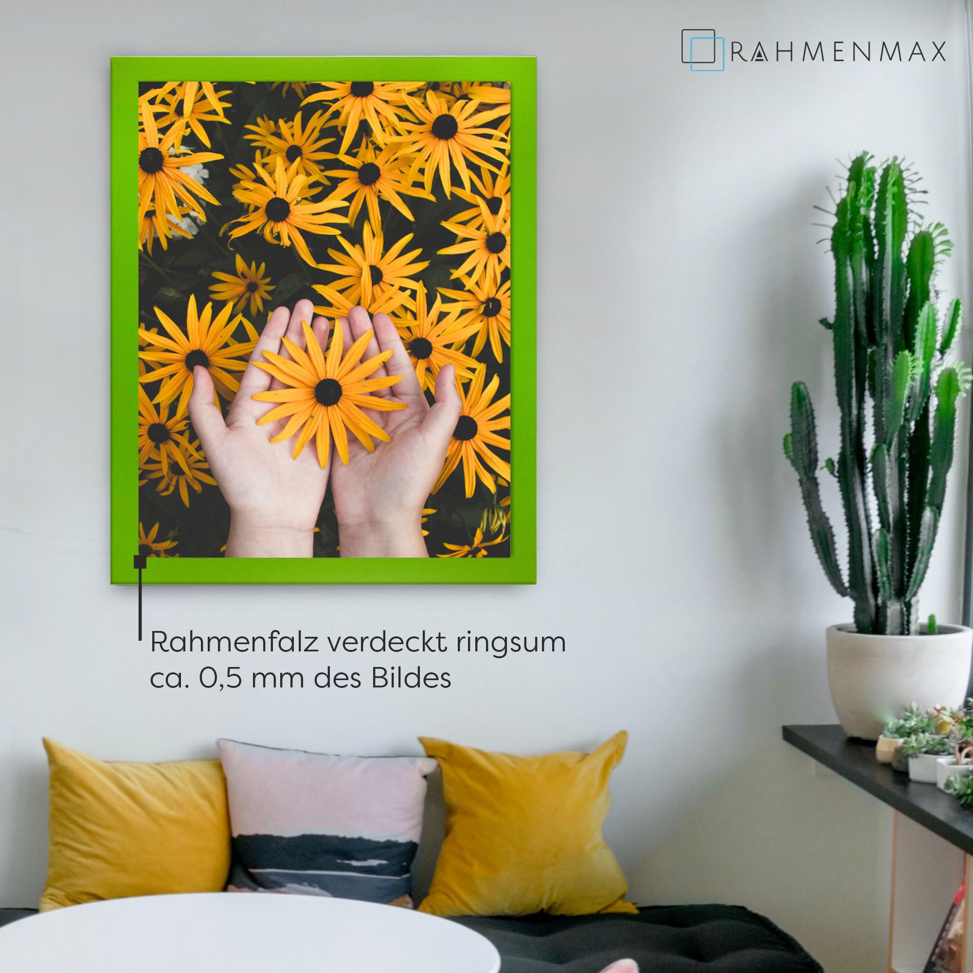 Morena MDF Rahmen für Bild 76x83cm Hellgrün mit Acrylglas | zum Aufhängen Hoch- und Querformat/Maßanfertigung möglich/Puzzle Rahmen/mit 1mm Antireflex Acrylglas