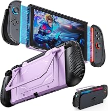 FYOUNG Switch 2 Protective Case, Dockable Shell for Nintendo Switch 2 Console, Military-Grade Full-Body Cover | Extra Kickstand, Ergonomic Grip Accessories for Joycon (Light Purple)