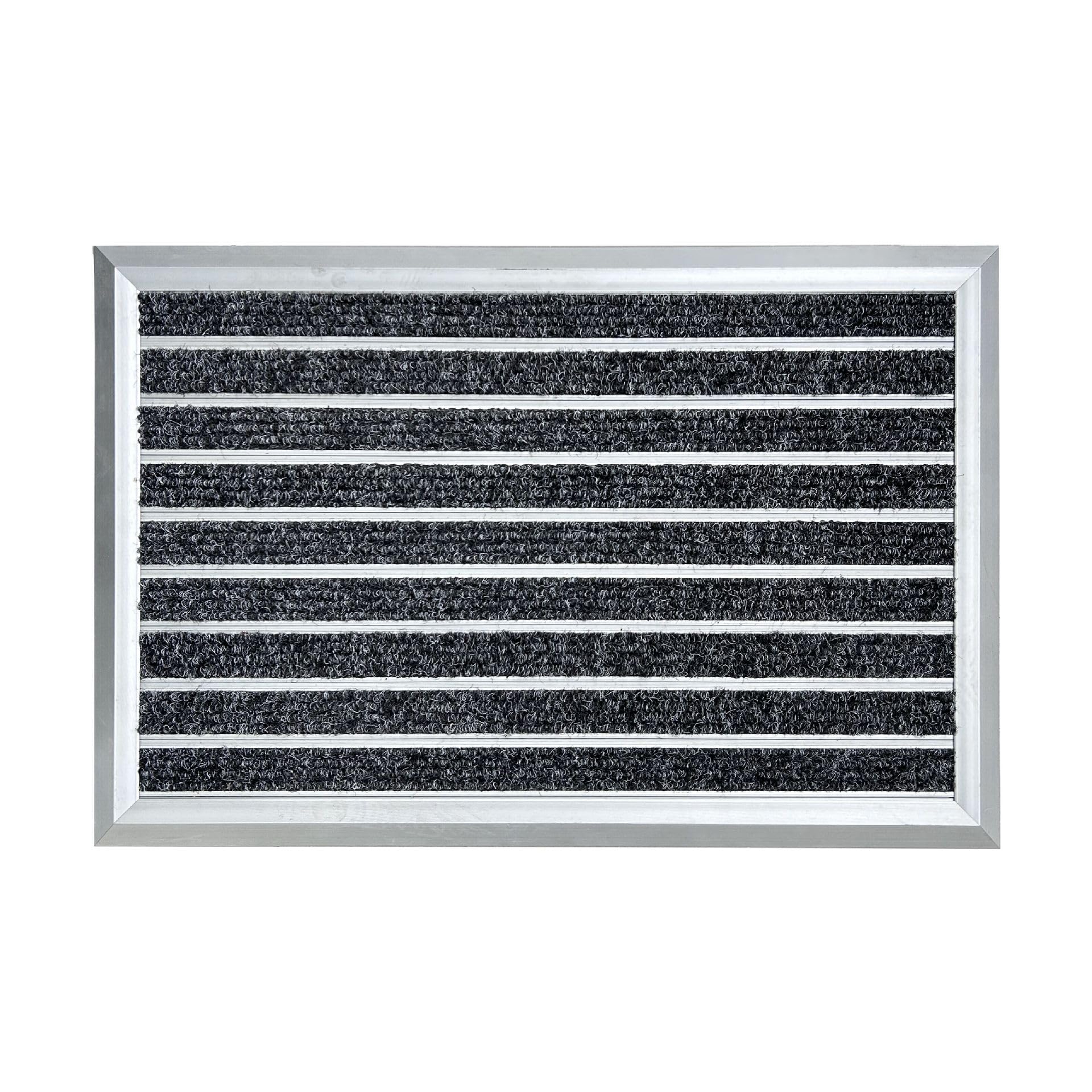Zerbino In Alluminio Per Porte d'Ingresso 60x40 Cm,Tappetino In Alluminio,Zerbino Da Esterno Raschia Scarpe Tappetino Antiscivolo,Tappeto Antipioggia,Ingresso Casa Ed Esterni
