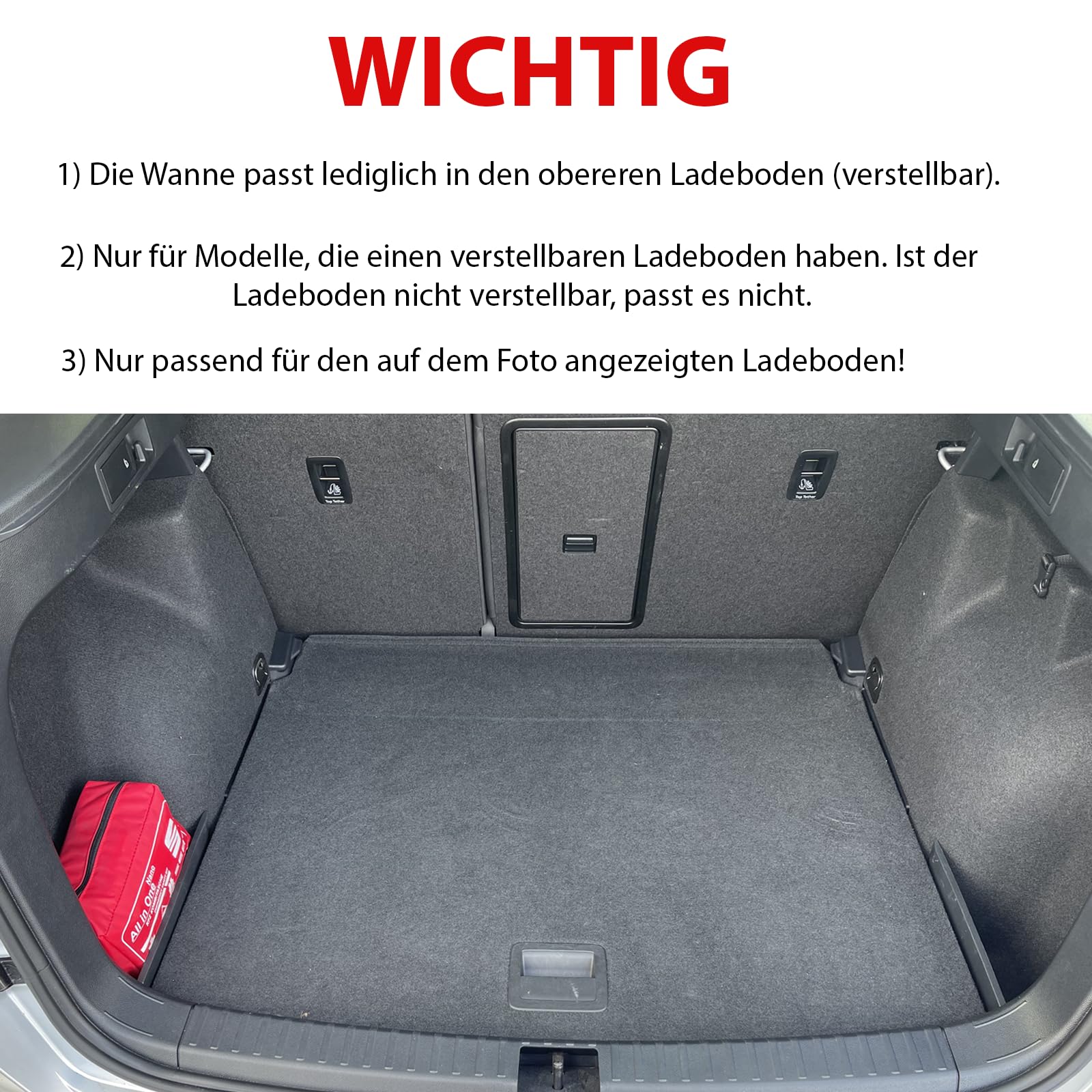 ELMASLINE Alfombrillas de Goma 3D y Bandeja para Maletero para Seat/Cupra ATECA (2017-2026) Superior, Accesorios para Alfombrillas para Maletero