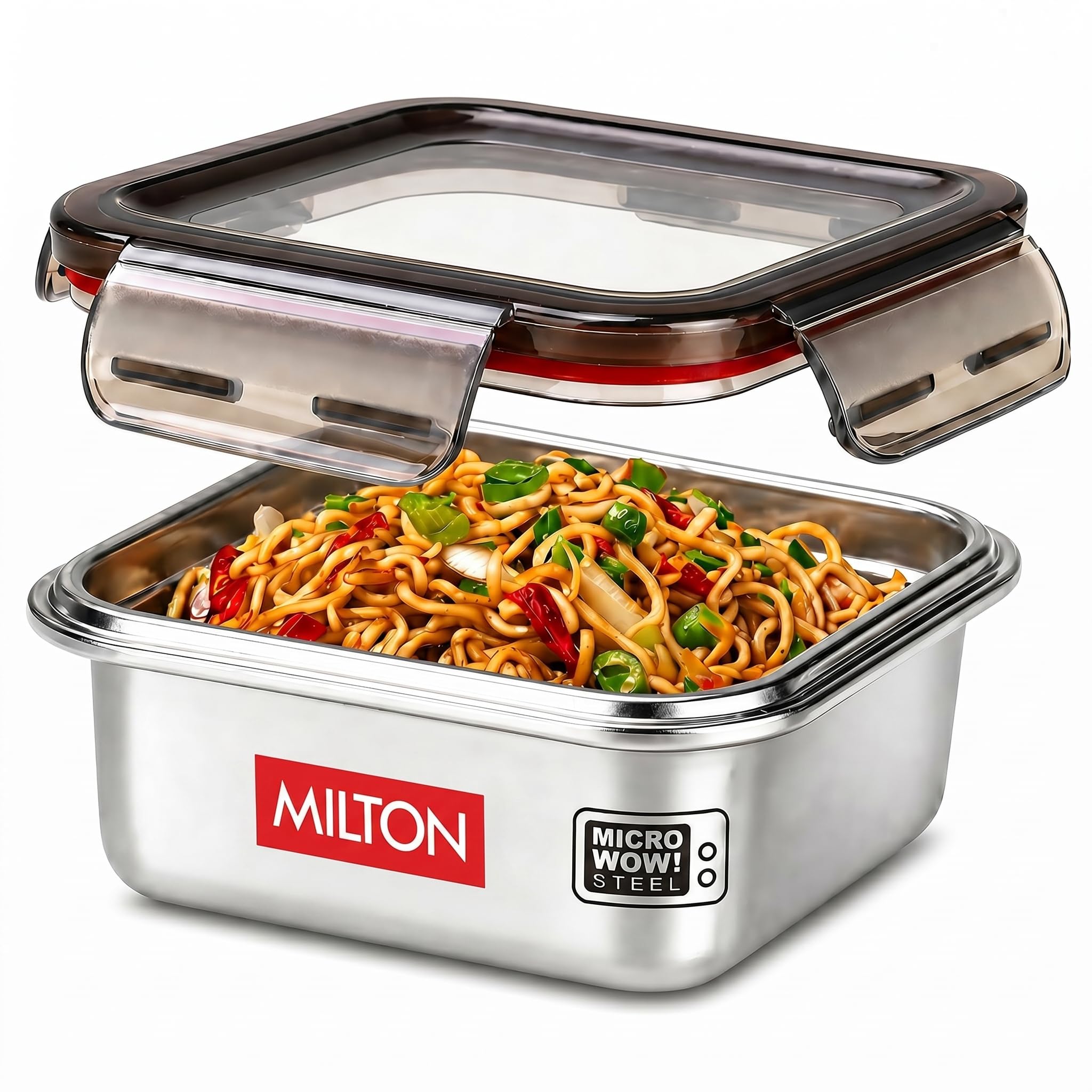 MILTON Modulo Steel Square 450ml Container with Lock Lid