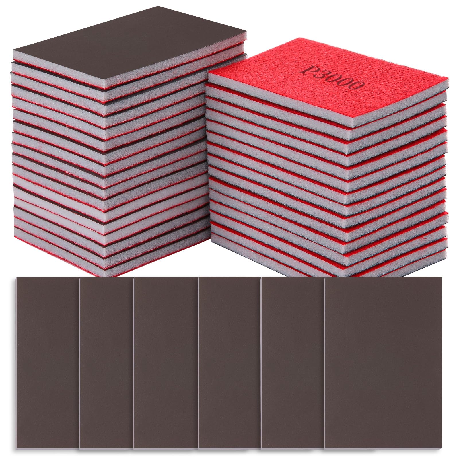 3000 Grit Sanding Sponge Set, Sanding Sponges for Wood, Wet Dry Ultra Fine Pads for Automobile Wood Furniture Metal Drywall Polishing
