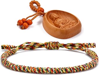 LUCKY BUDDHIST Handmade Bracelet + Buddhist Gift! Tibetan Good Luck String Armband. for Women, Men, Teens. Adjustable Size! Friendship Present. Handcrafted Rope Woven Chakra Wristband