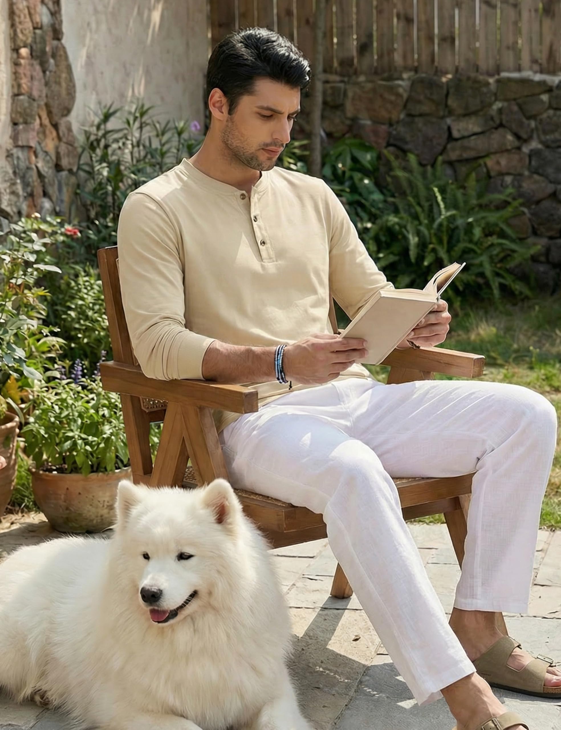 TACVASEN Tshirt Uomo Cotone Maglietta Uomo Manica Lunga Maglia Henley Camicia Elegante Base con Sfilo a Bottoni Taglio Regular Camicia Casual