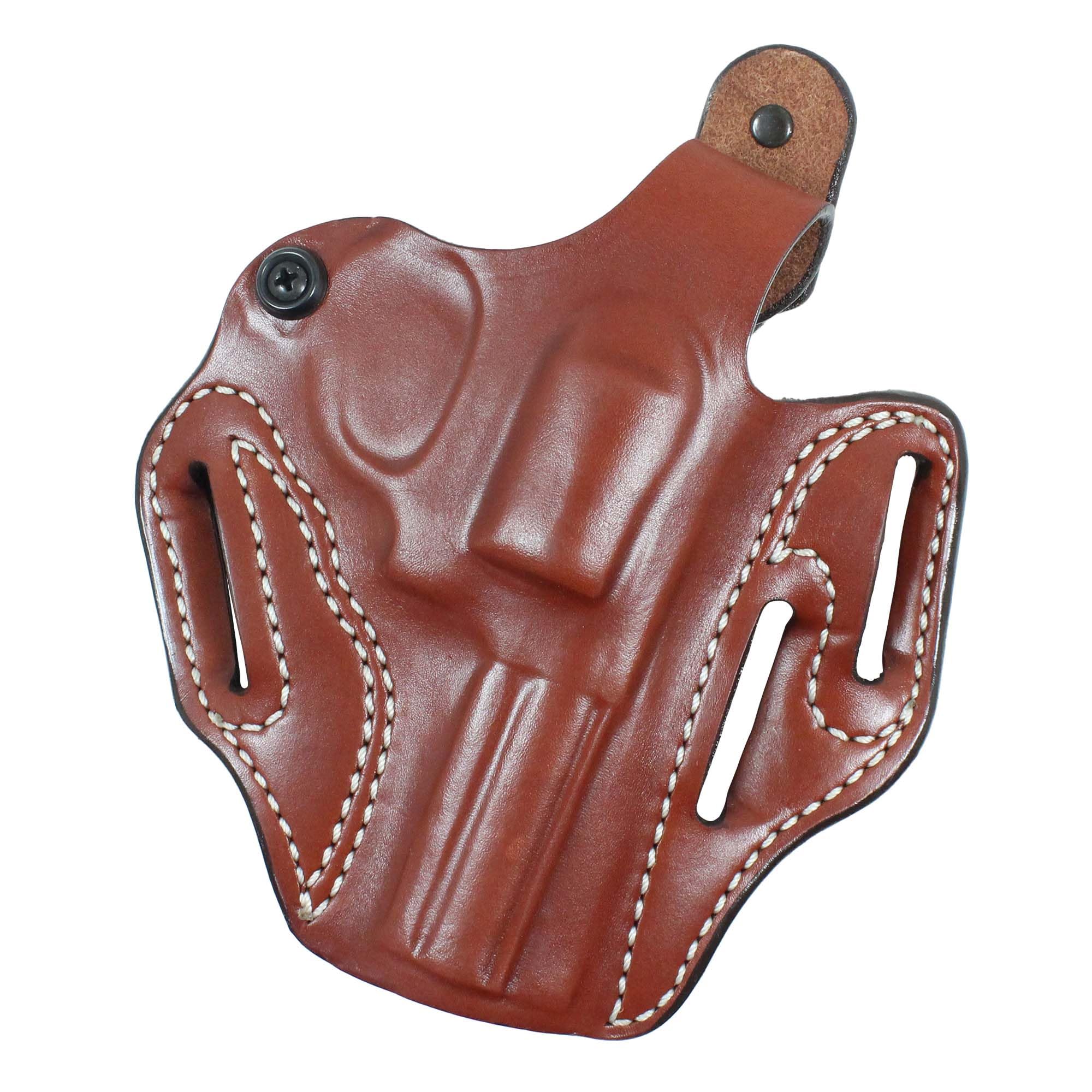 DeSantis Thumb Break Scabbard - OWB Gun Holster for Men and Women, Leather Belt Slide Holster for Pistols, Exact Molding, Secure and Concealable Carry