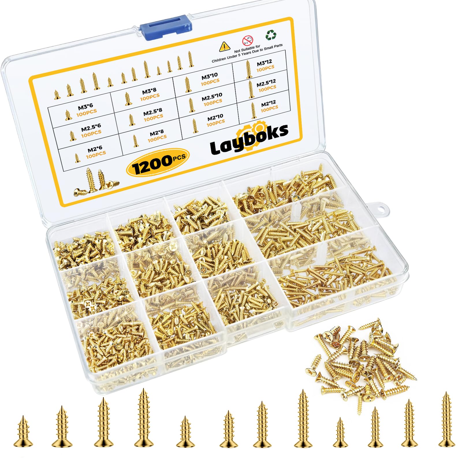 625 Pcs Self Tapping Screws - M2, M3, M4 for Plastic & Metal -8