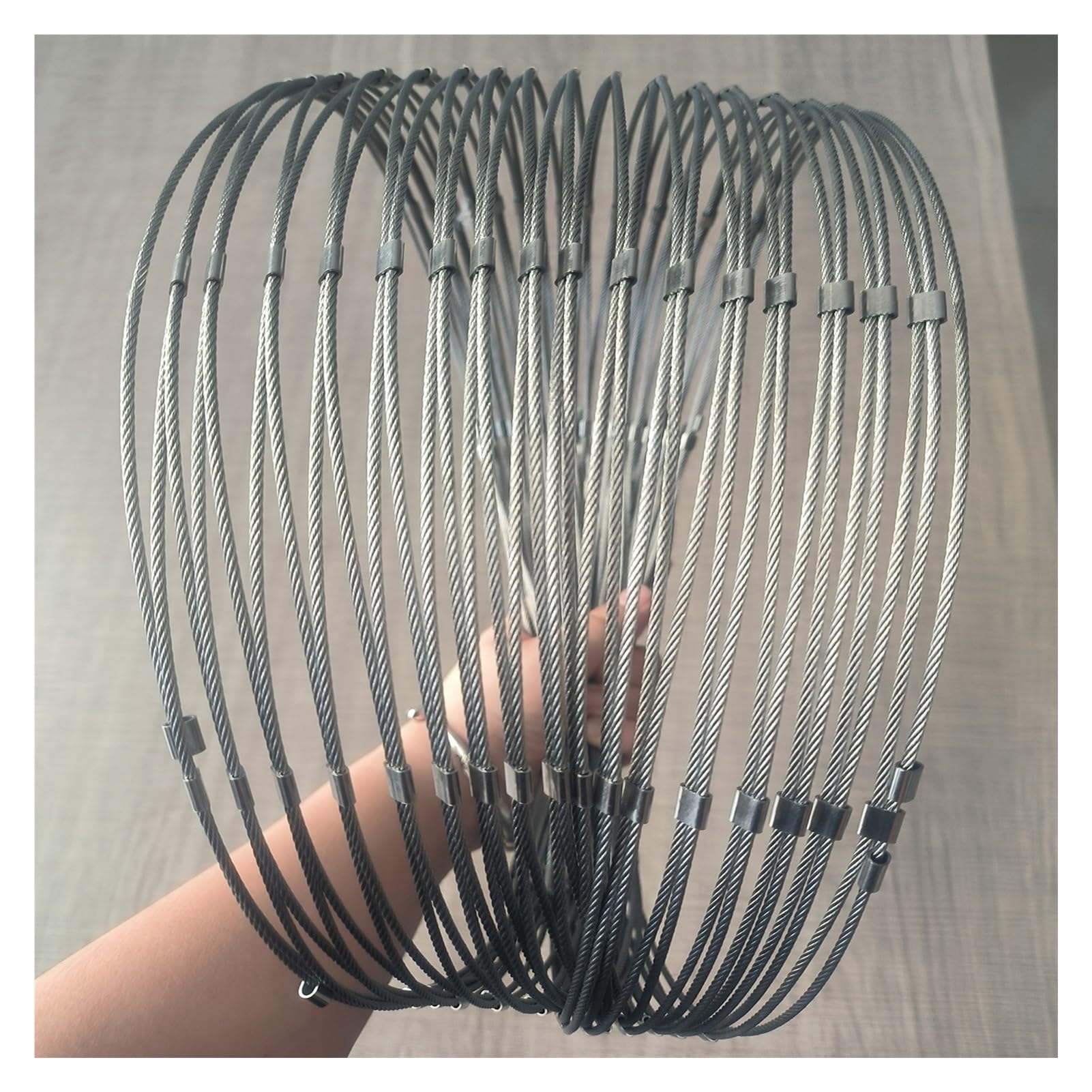 Malla de Cable de Acero Inoxidable, Barrera de Seguridad de 10 cm/2 mm para escaleras, barandilla Extensible, Valla de protección contra caídas (1x5 m) - Duradera y Resistente a la intemperi