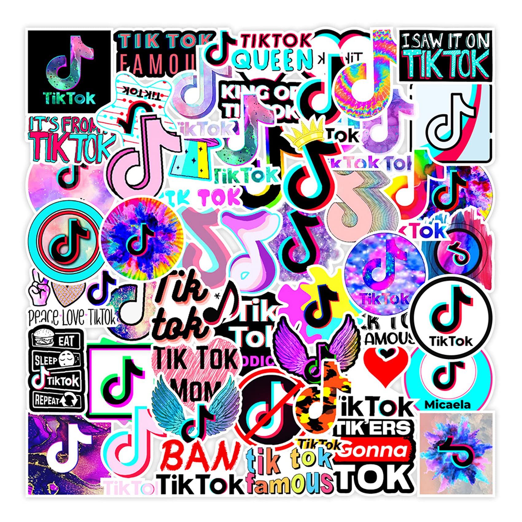 Buy HOMHOMHA TIKTOK Stickers for Water Bottles, 50 Pack Laptop Stickers