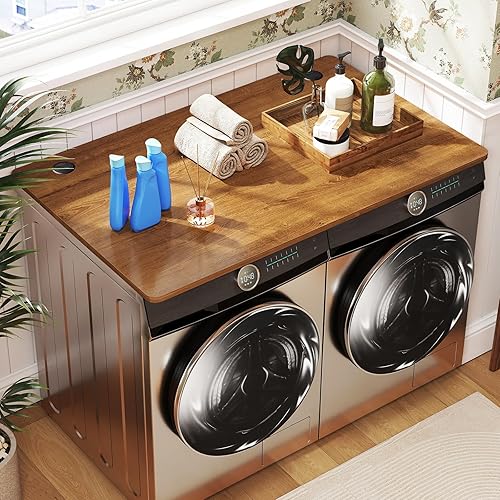 Miniatura 5 de Tangkula Mesa universal de madera, escritorio sólido de una sola pieza de 48 x 30 pulgadas para marco de escritorio estándar y sentado a pie, mesa