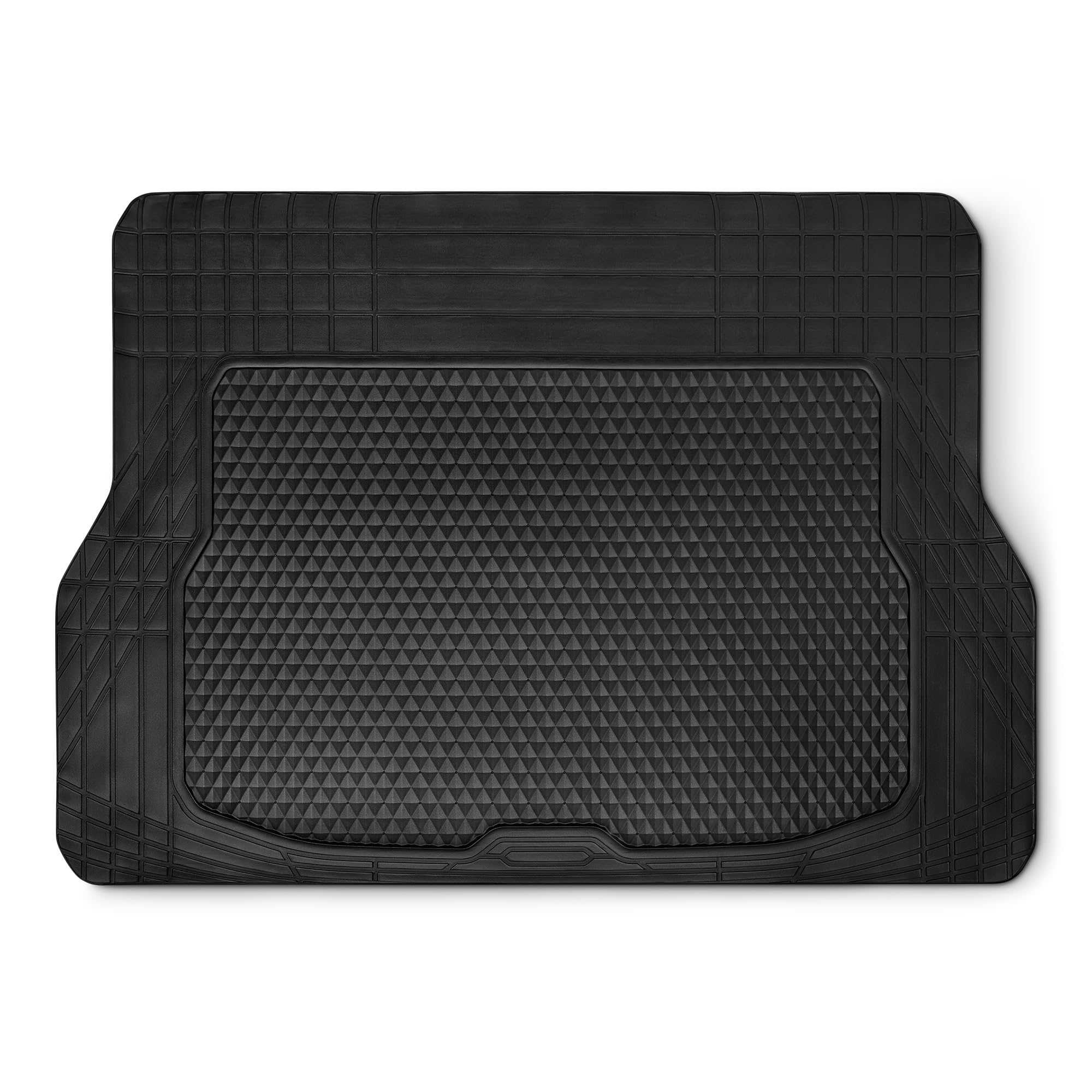 Amazon Basics Cargo Liner Bodenmatte, Allwetter-Kofferraumschutz, zuschneidbar, Schwarz, 132.8 x 94.5 x 0.3 cm