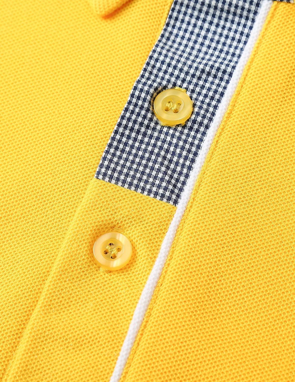 GHYUGR Men's Polo Shirts Short Sleeve Slim Fit Polo Casual Plaid Splice T-Shirts