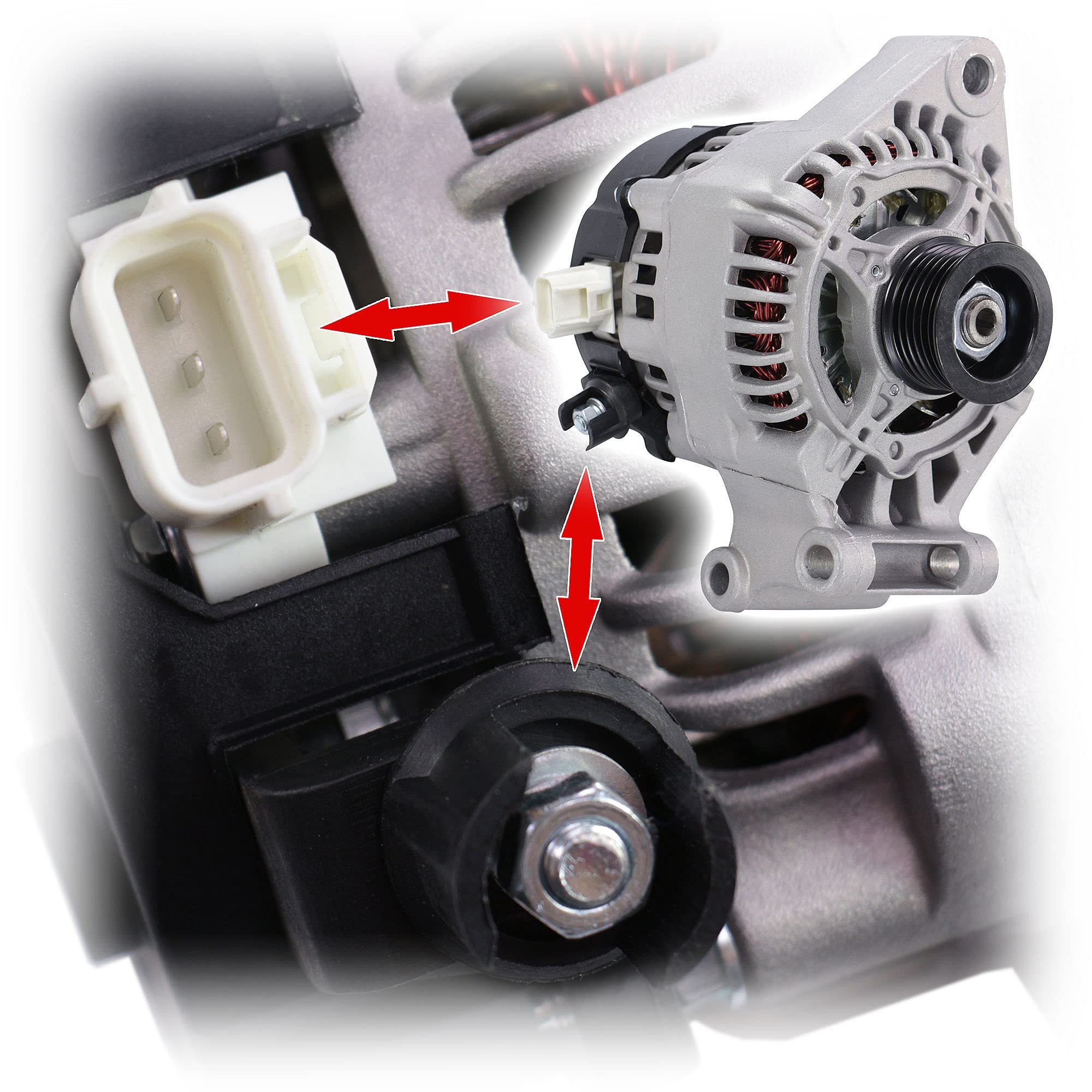 ATEC GERMANY 1x Lichtmaschine 14V 80A Kompatibel mit FORD FOCUS C-MAX (DM2), FOCUS Mk1, FOCUS Mk2 (DA_, HCP, DP), FOCUS Mk2 Stufenheck (DB_, FCH, DH), FOCUS Mk2 Turnier (DA_, FFS, DS)