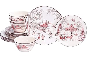 Bico Toile de Jouy Winter Wonderland Ceramics Christmas Dish Set