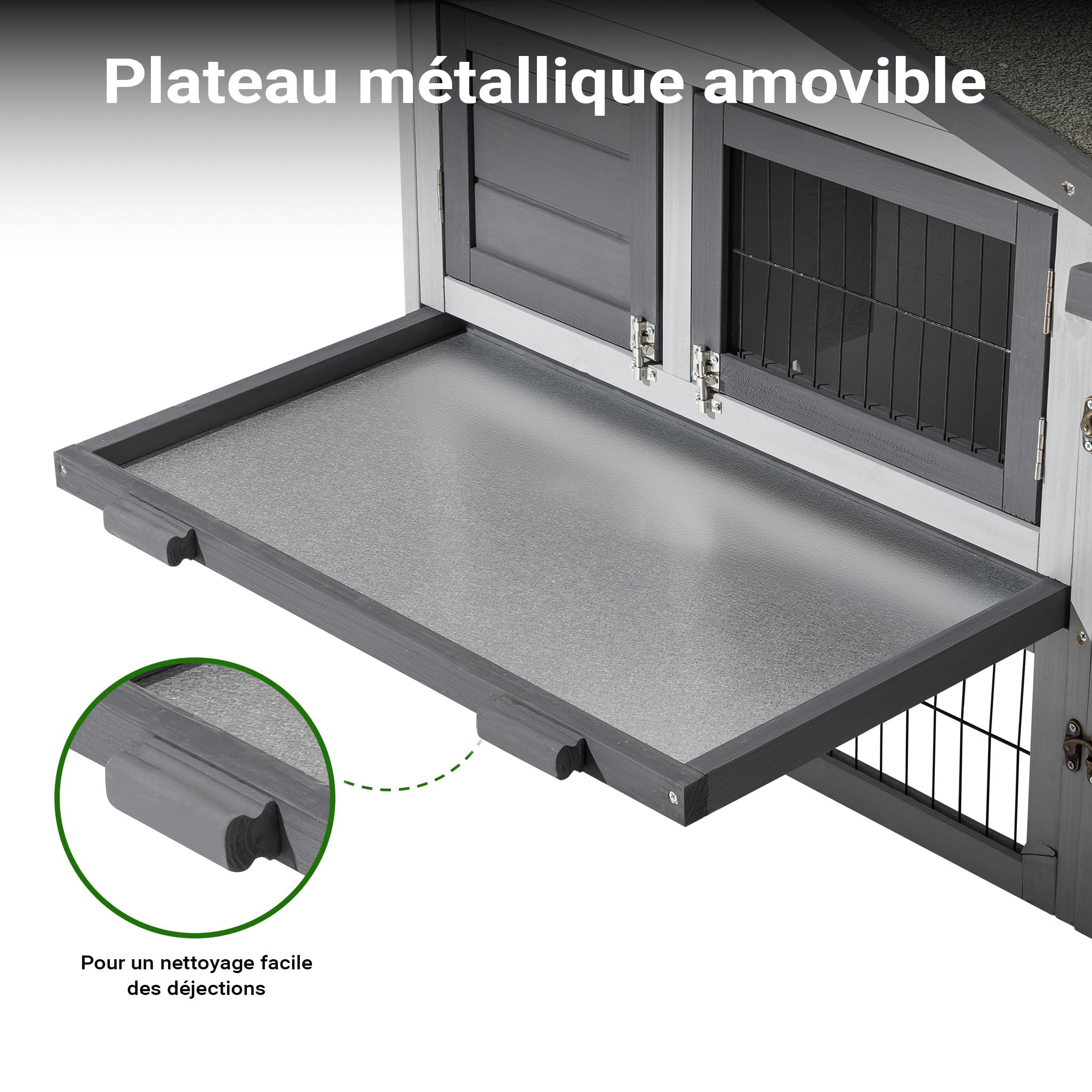 Wiltec Poulailler avec Nichoir, Enclos & Pondoir – 1440 x 525 x 685 mm – en Bois Sapin – Toit bitumé – avec Grillage et Bac à crottes – Maison pour Petits Animaux, Poules, volaille Clapier