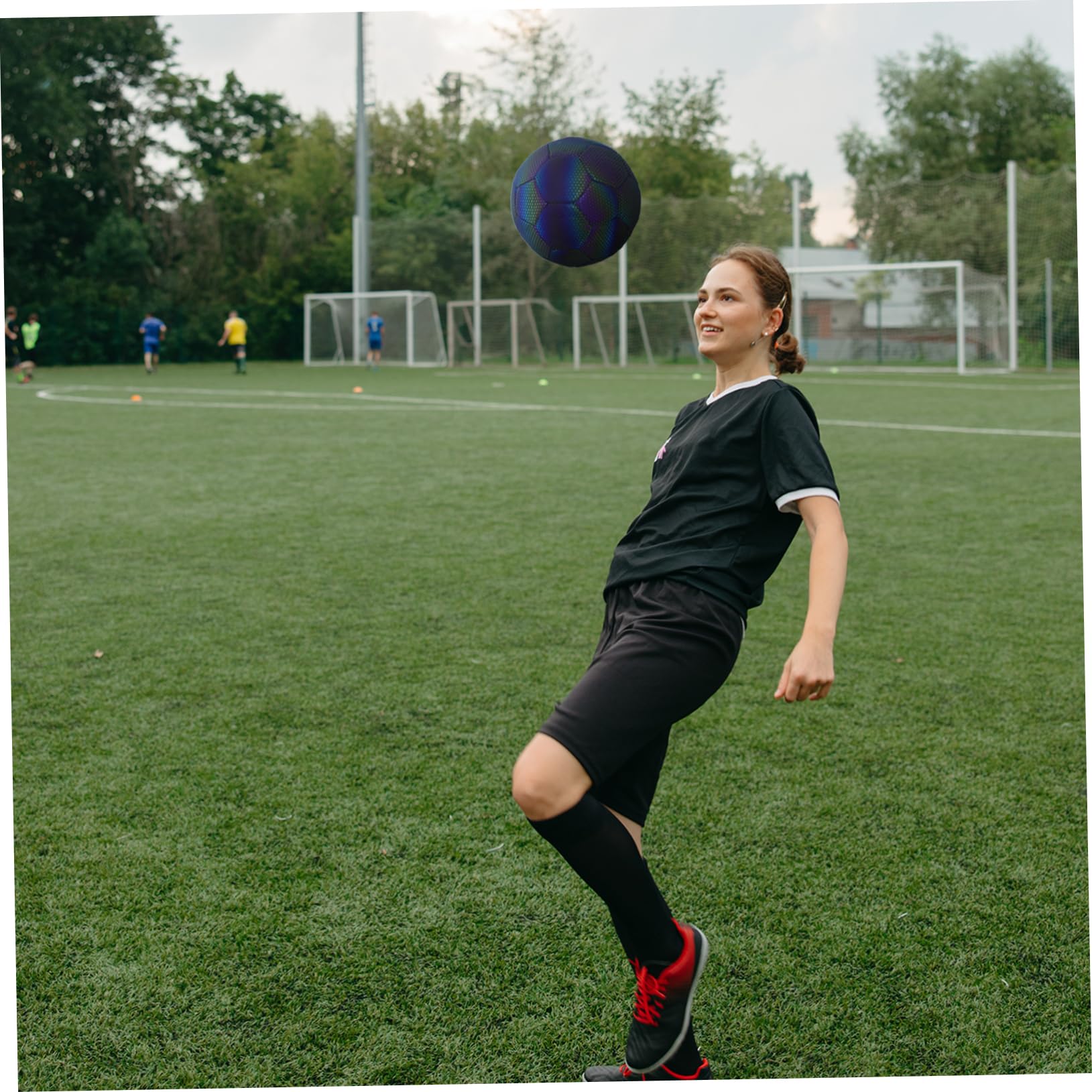 Pallone Calcio Riflettente Olografico Pallone Sportivo Calcio Resistente per Allenamenti e Partite Outdoor