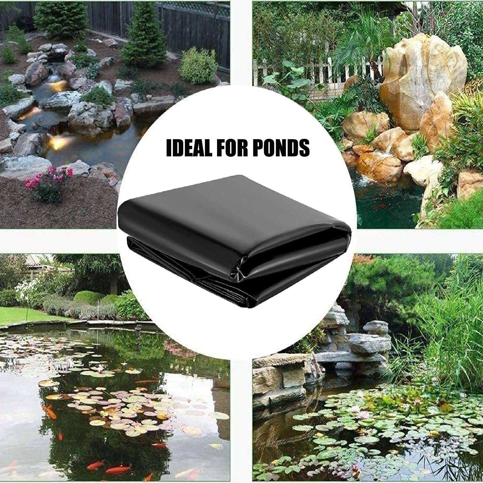 Recubrimiento Estanque HDPE, Duradero Flexible Estanques Peces Al Aire Libre Membrana Piscina Jardín Preformada para Una Protección Duradera Ideal para Paisajismo Flexible(Size:5 * 5m,Color:20S)