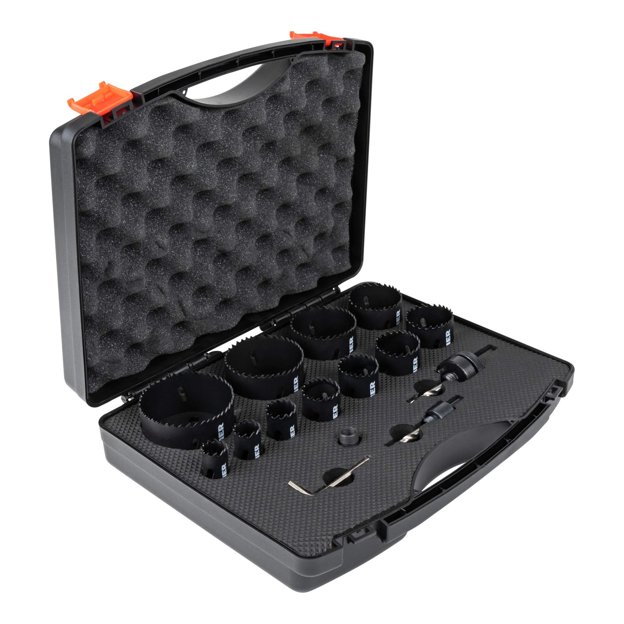 Set di seghe da traforo STIER HSS-Co8 bimetallo, 17 pezzi (20, 22, 25, 32, 35, 40, 44, 51, 60, 68, 76 mm), set di seghe da traforo, set di seghe circolari a tazza