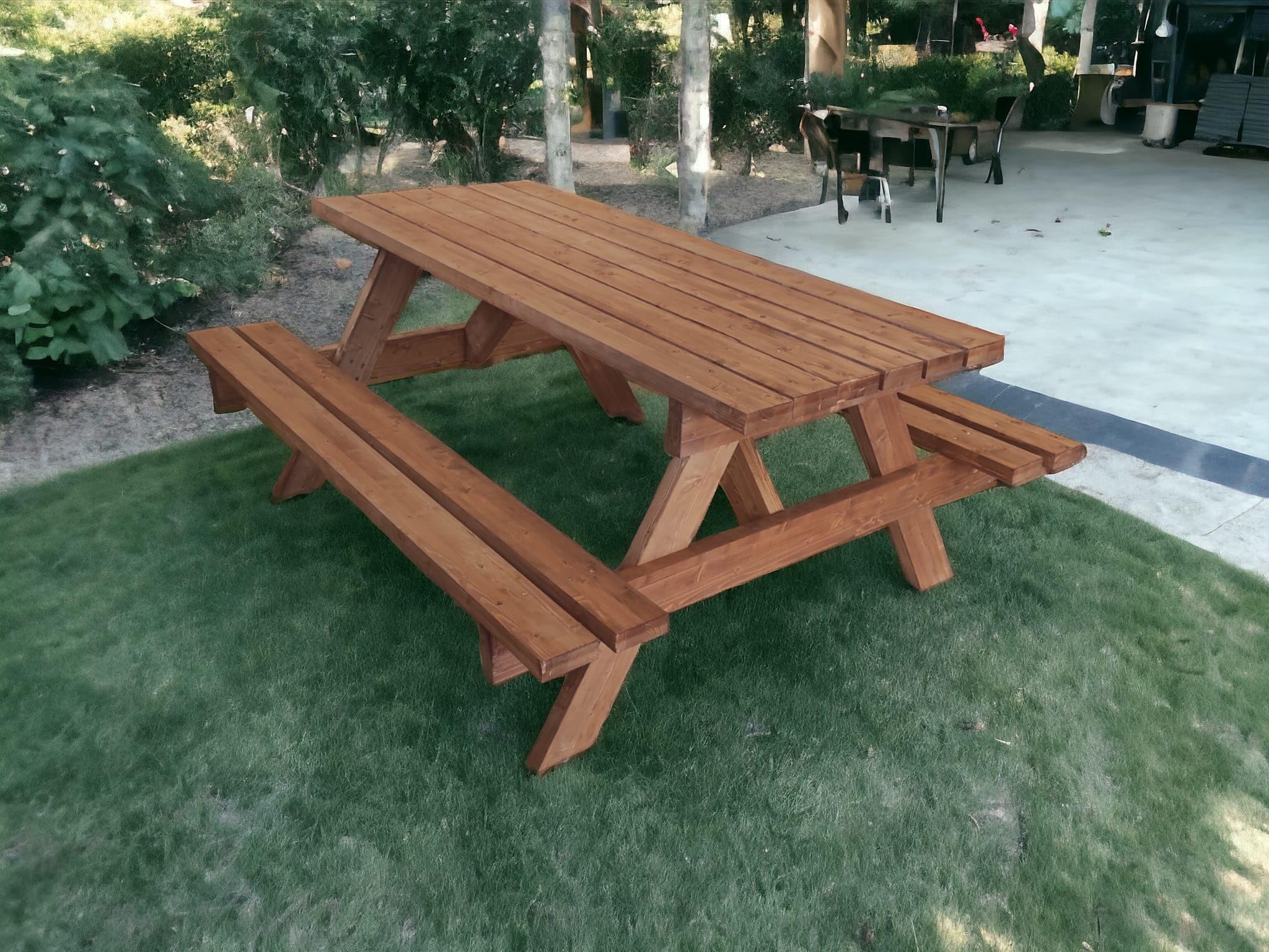 TOTAL WOOD 2012 Tavolo Picnic, Set Tavolo con Panche Tavolo Campeggio Giardino, Legno Abete Massello, Varie Misure