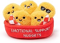 Relatable Emotional Support Nuggets: 5 Squishy Plush Chicks with Basket - Cute Valentines Day Gifts for Teens & Friends