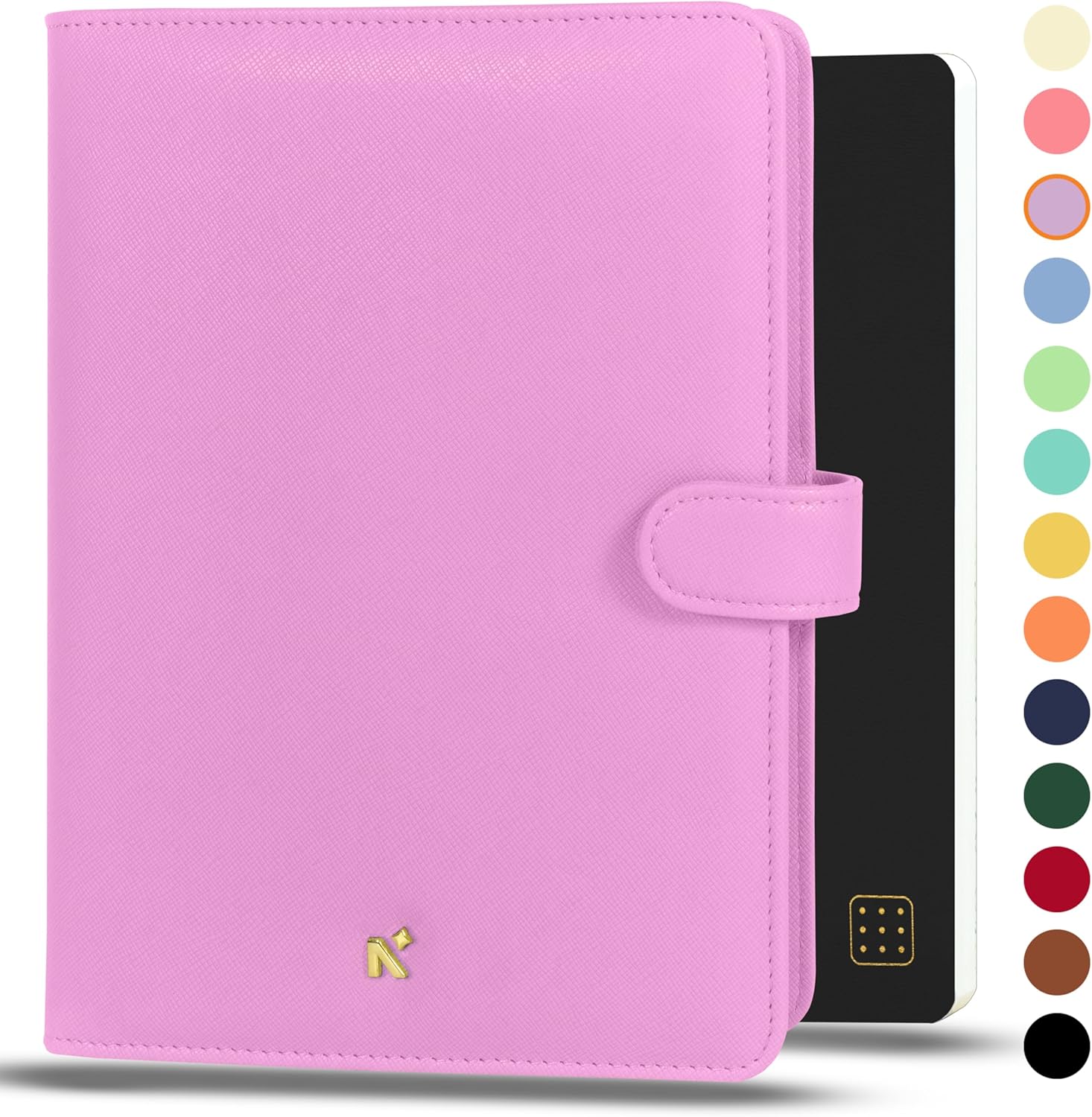 NEORAH — A5 Travel Journal Notebook Organiser SLEEVE with Snap + Journal - [ DOTGRID JOURNAL INCLUDED ] - Office Diary Notebook Planner Holder - Vegan Leather | Insert any Soft Cover & replace when