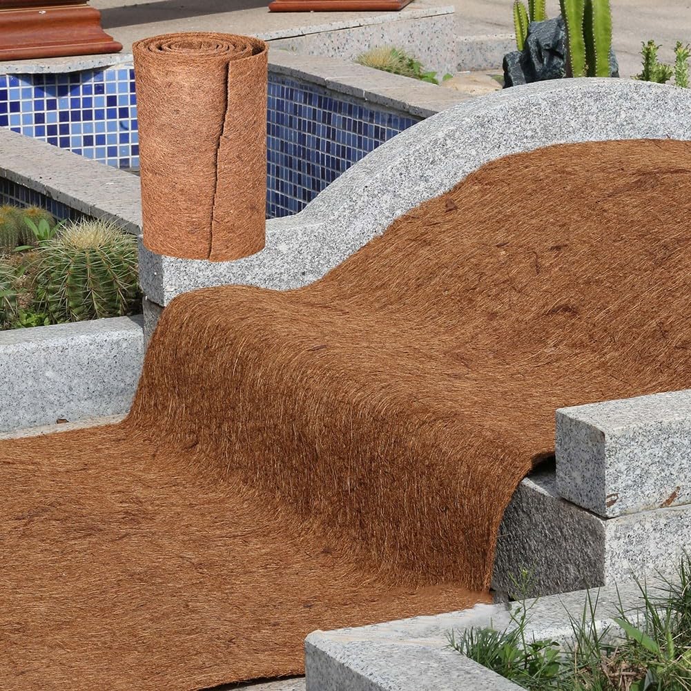 Alfombrilla de palma de coco para reptiles, tapete de fibra de coco cortable para cestas colgantes y terrarios 0, 3, 0, 4 cm de grosor (60 x 100 cm)