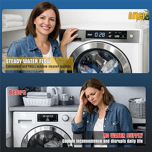 Miniatura 3 de AZ4U La válvula de entrada de agua para lavadora reemplaza para Samsung WA45H7000AWA2 WA400PJHDWRAA WA45M7050AWA4 WA40J3000AWA2 WA50R5200AW