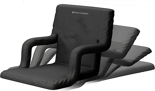 Miniatura 5 de Home-Complete - Silla para estadio con cojín amplio respaldo acolchado reposabrazos 6 posiciones reclinables y correas de transporte portátiles para