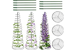 WNJ 3-Pack Pea Trellis Green Bean Trellis with 53.6 Inch Stretchable Pole