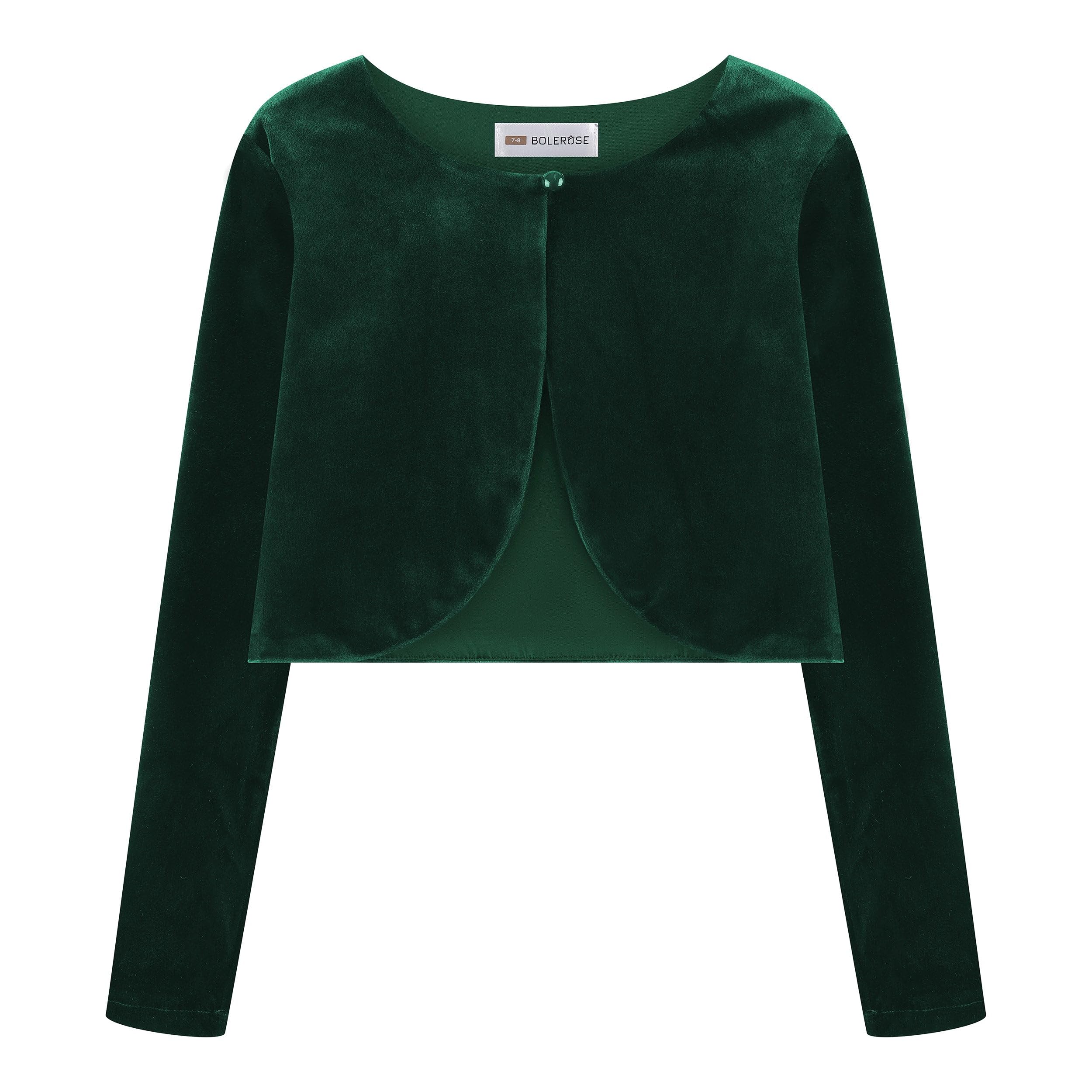 BOLEROSE Girls Velvet Long Sleeve Bolero