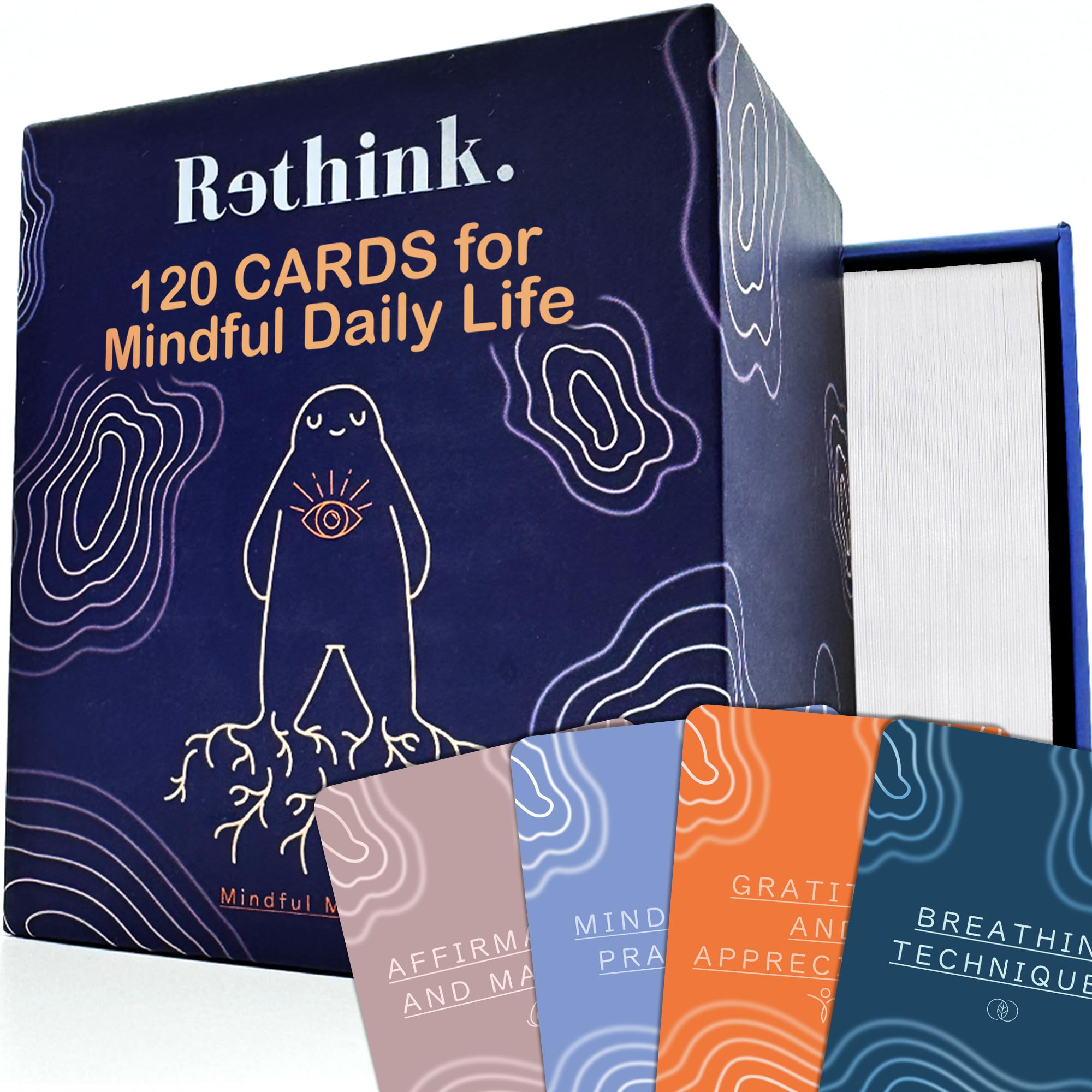 QUOKKA Meditation Cards, 120 Cards for Adults, Anxiety Relief Items Affirmation for Mental Health