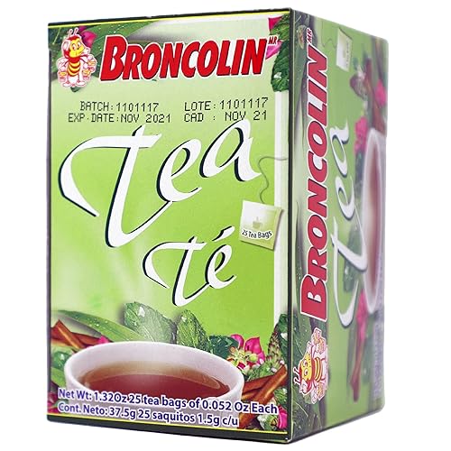 Miniatura 7 de Broncolin Té, Remedio Natural, Té herbal elaborado con extractos de plantas para ayudarte a calmar la Garganta Irritada, 25 Bolsas de Té por caja, 2
