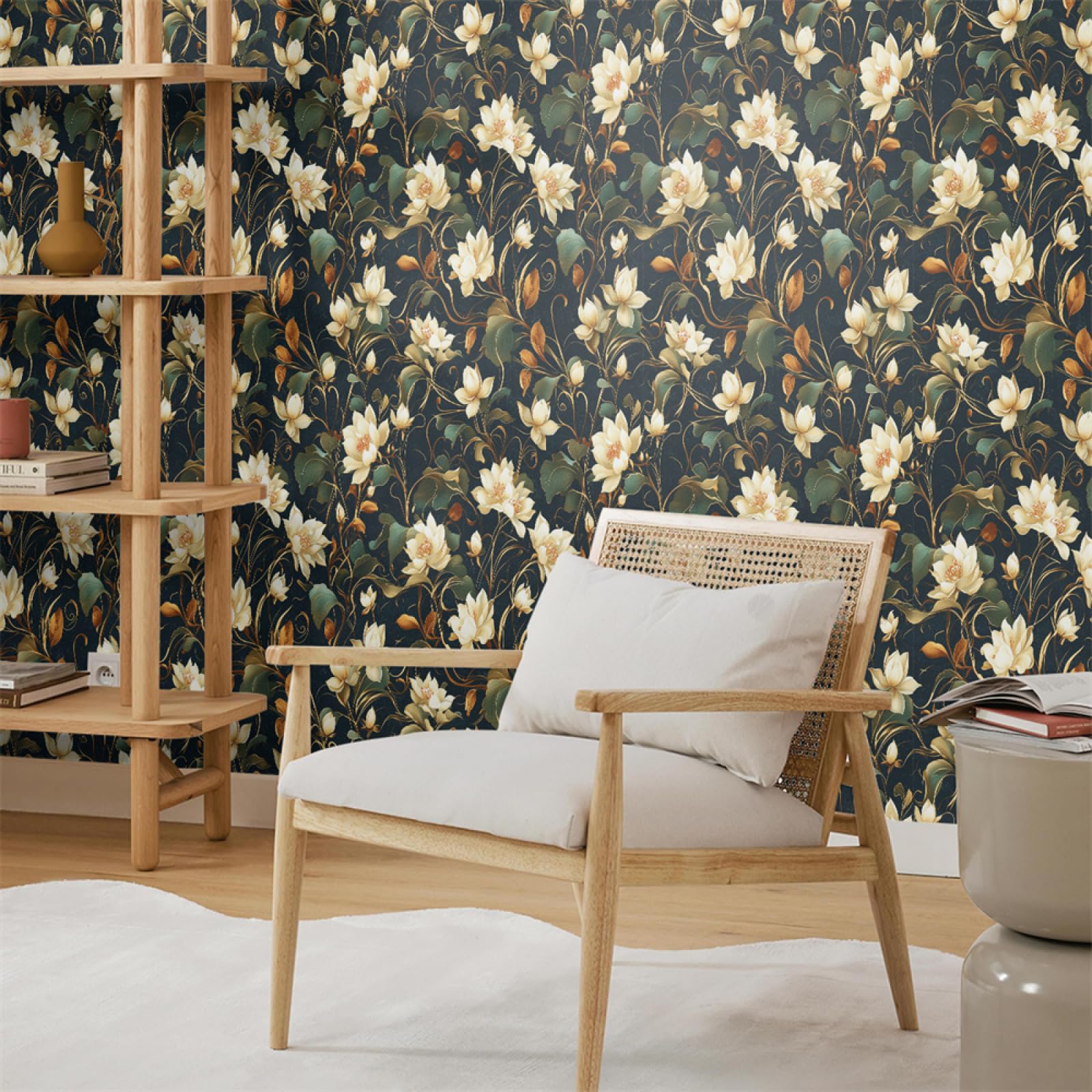 Exquisitos Azulejos Adhesivos de 45 x 300 cm con diseño de Flores Verdes para baño y Cocina, Vinilo Autoadhesivo para Pared, Resistente al Agua y al Aceite, para decoración del hogar.