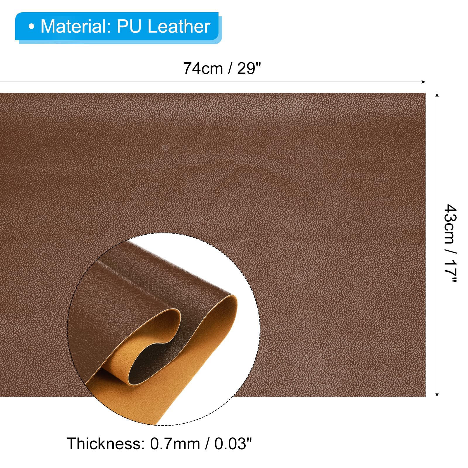 PATIKIL 29x17x0.03 Inch PU Leather Sheets - Image 2