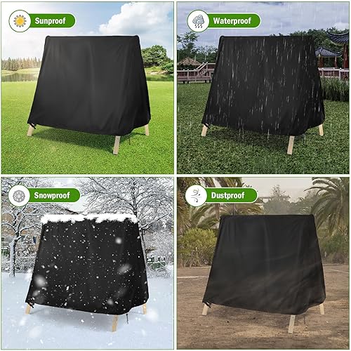 Miniatura 5 de Kasla Funda para columpio al aire libre, impermeable y resistente, cubierta para patio, juego de columpios con marco A, hamaca y soporte de columpio