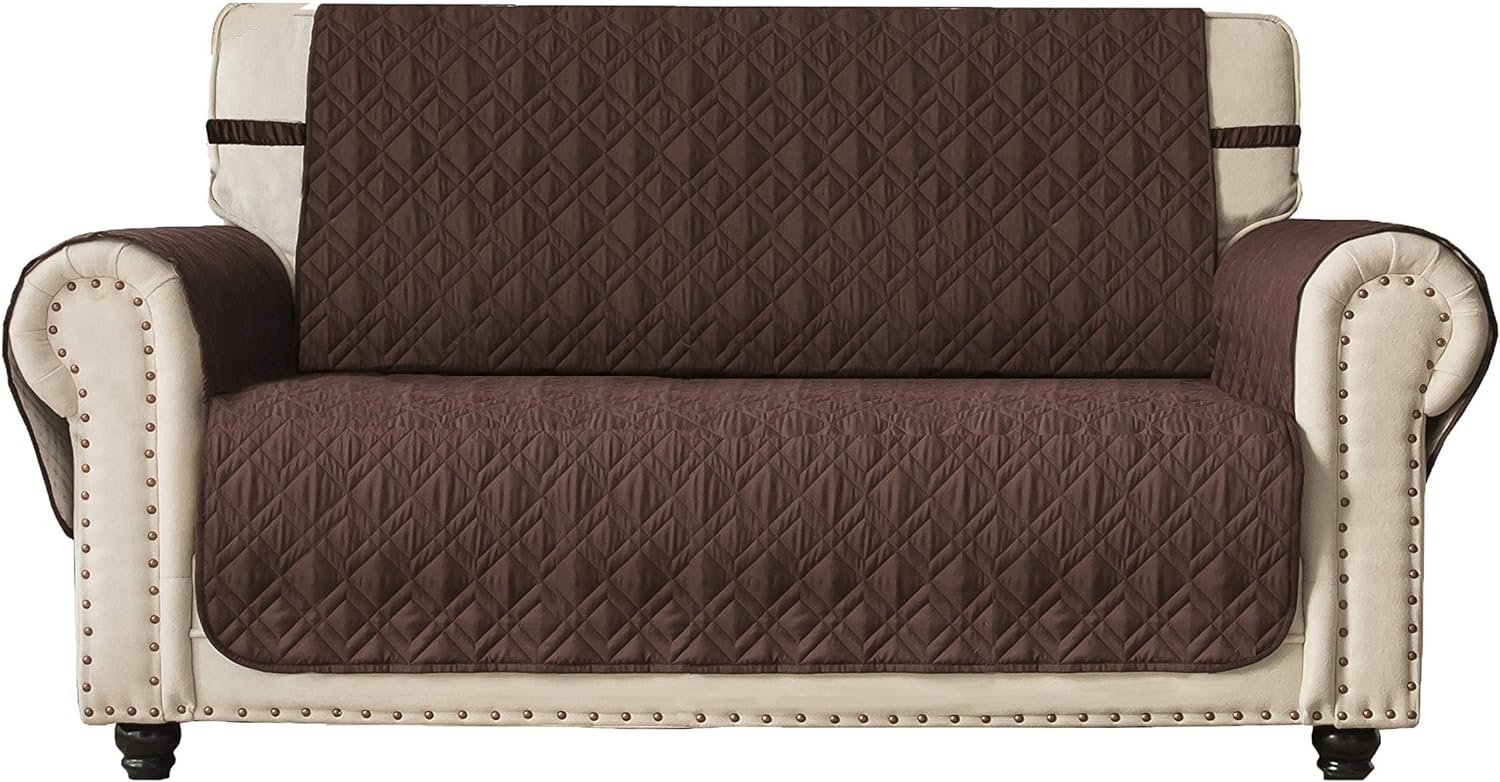 Ameritex Loveseat Cover Water-Resistant Quilted Furniture Protector with Back Nonslip Paws Slipcover for Dogs, Kids, Pets Loveseat Slipcover Stay in Place for Leather (54″, Chocolate) Ameritex Loveseat Cover Water-Resistant Quilted Furniture Protector with Back Nonslip Paws Slipcover for Dogs, Kids, Pets Loveseat Slipcover Stay in Place for Leather (54″, Chocolate)