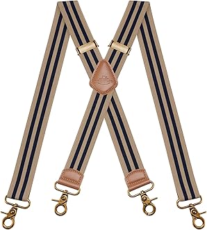 Mens Braces for Trousers with Strong 4 Hook-Clips, Vintage Suspenders Braces for Men & Women Heavy Duty Elastic Adjustable X Shape