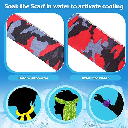 Miniatura 3 de 48 unidades de enfriador de cuello de hielo a granel, bufanda fresca para climas extremadamente calurosos con agua evaporativa para hombres y