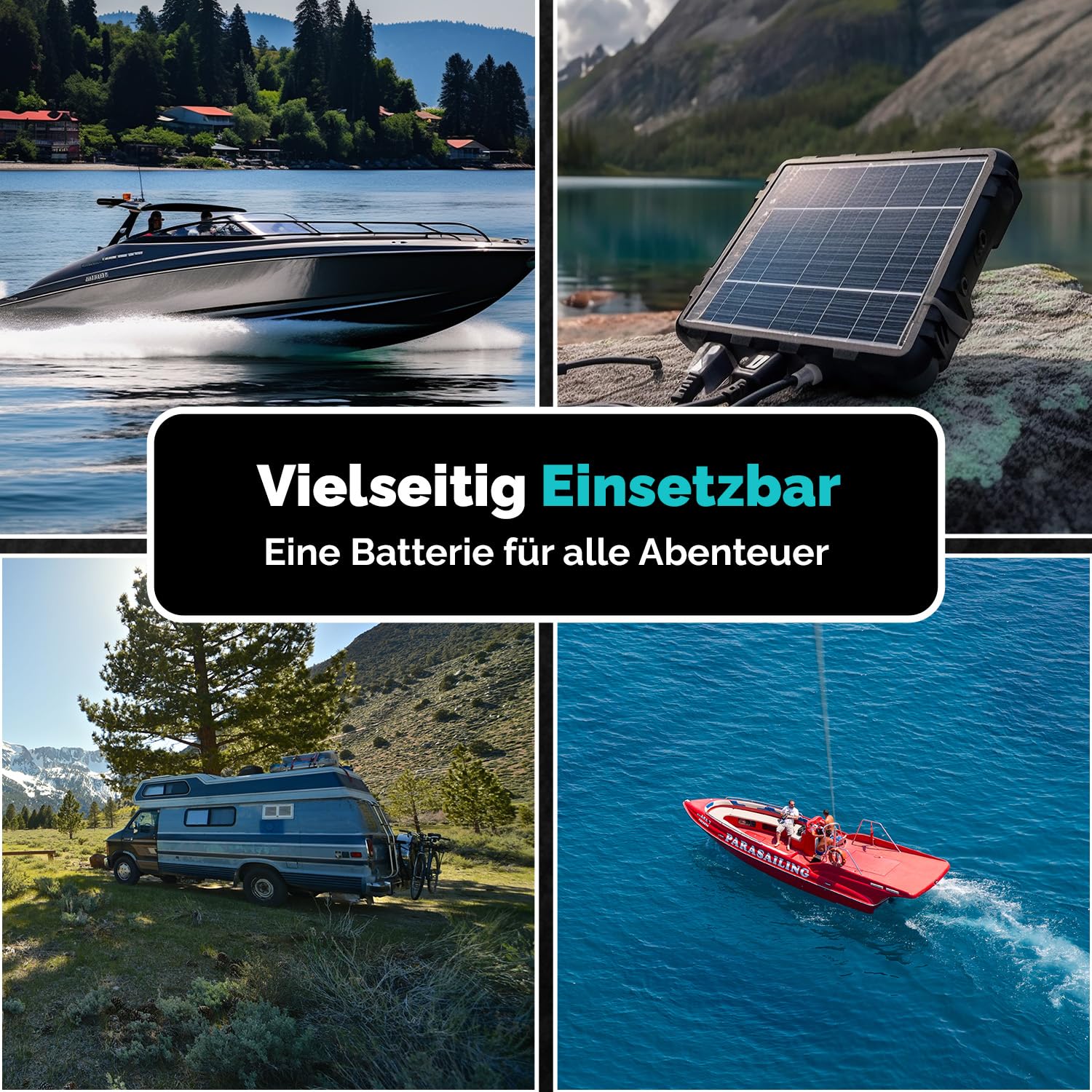 AGM Batterie 100Ah 12V – Solarbatterie für Wohnmobil, Wohnwagen, Boot, Mover – Versorgungsbatterie Deep Cycle – Wartungsfrei & Zyklenfest