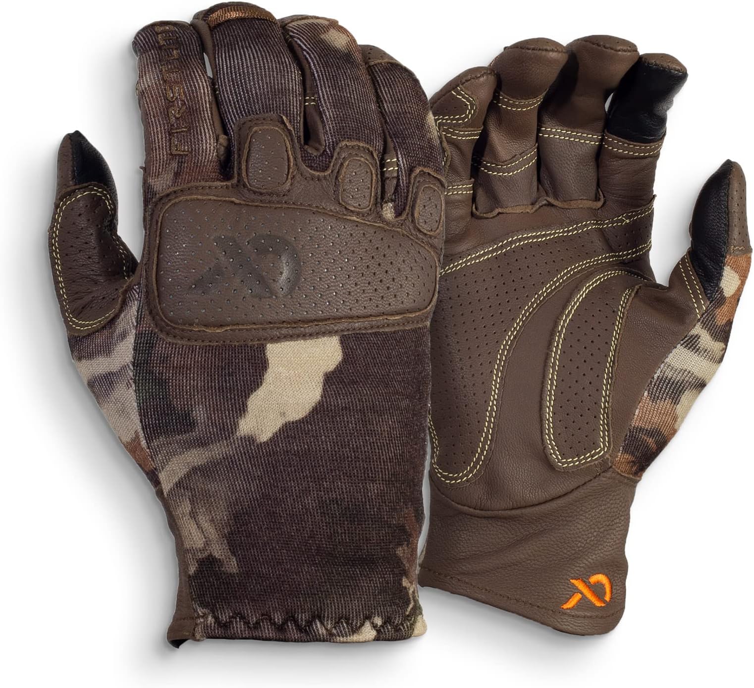 First Lite Shale Touch Hybrid Glove - Lightweight Merino Wool Touchscreen Compatible Camo Hunting Gloves